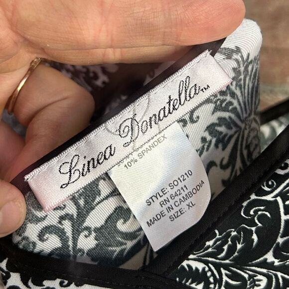 5 for $25🔥Linea Donatella Black Paisley Sleeveless Nightgown XL - Picture 3 of 5